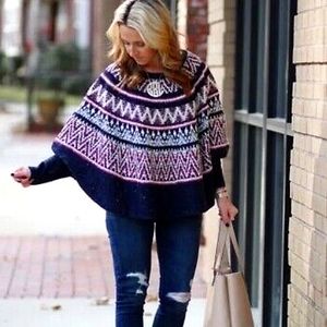 ANTHROPOLOGIE Sleeping On Snow Poncho Sweater